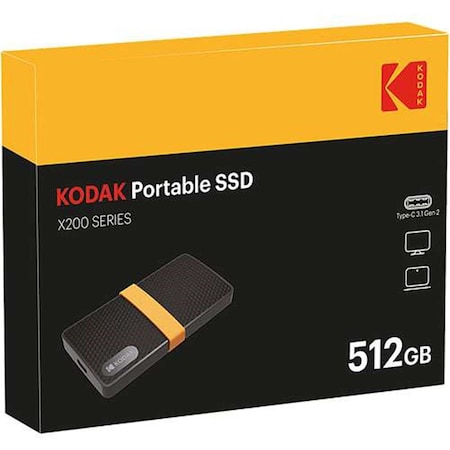 Kodak SSD X200 Type-C 512GB Solid State Drive EKSSD512GX200K